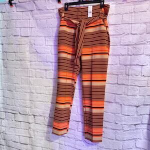 NY&C ORANGE AND BROWN STRIPED PANTS **NWT** SZ 10